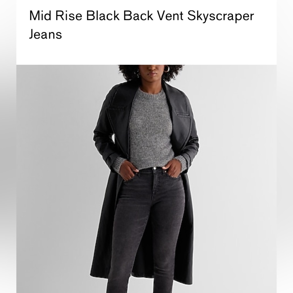 EXPRESS mid rise small skyscraper distressed gray skinny Jean - ultra stretch